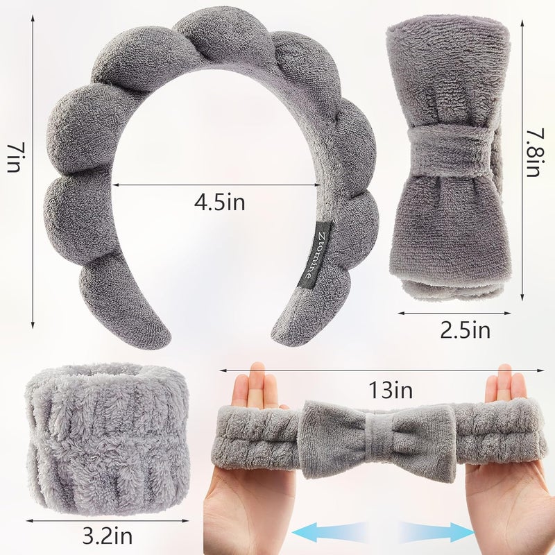 Ztomine Store Headbands for Women - Spa Headband and Wristband Set - Headband for Washing Face,Facial Mask,Makeup and Skin Care,Gifts for Women and Teen Girl Gifts Trendy Stuff - Image 2
